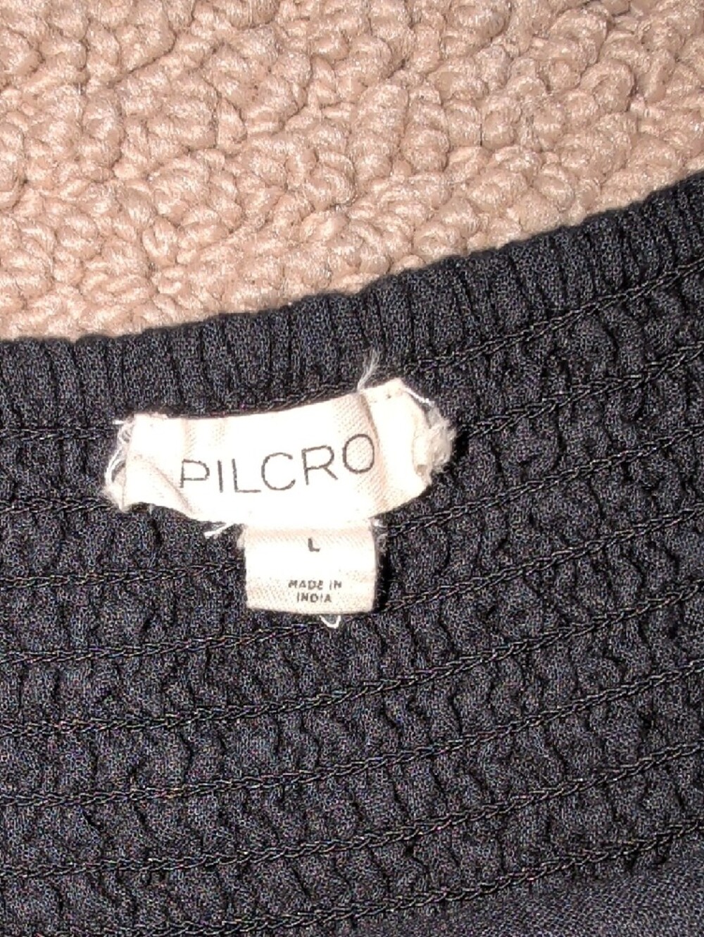 Linen Black Square-Neck Midi Milk Maid Dress Pockets Smocked Bow Pilcro L - Picture 7 of 12